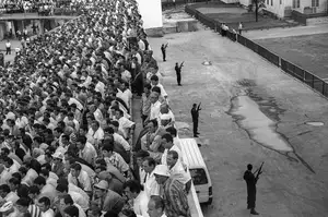 Football during the war in Georgia: Celtic (Scotland) - Dinamo (Batumi) 4:0. Batumi, Georgia. September 28, 1995. Photo by Oleg Klimov