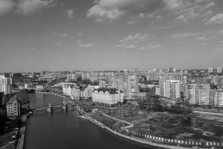 The Pregel River in the center of Kaliningrad. March 2020. Photo by Oleg Klimov.