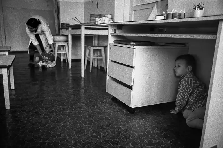 Specialized Children's Home No. 2, which houses children with congenital malformations, postpartum injuries, and those who, according to doctors, cannot live among ordinary children. St. Michurina. Novokuznetsk. Kemerovo region. Kuzbass. Siberia. 10/28/1987 Photo Vladimir Sokolaev/Liberty SU Archive