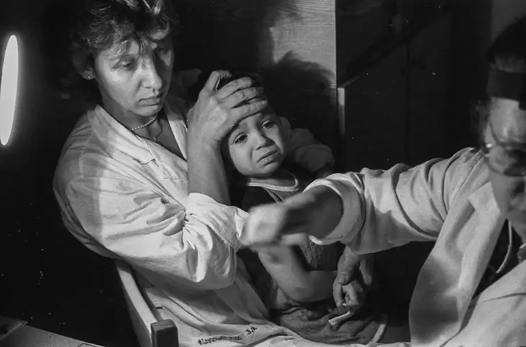 Specialized Children's Home No. 2, which houses children with congenital malformations, postpartum injuries, and those who, according to doctors, cannot live among ordinary children. St. Michurina. Novokuznetsk. Kemerovo region. Kuzbass. Siberia. 10/28/1987 Photo Vladimir Sokolaev/Liberty SU Archive