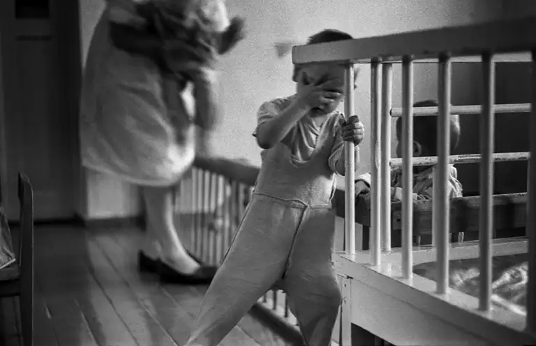 Specialized Children's Home No. 2, which houses children with congenital malformations, postpartum injuries, and those who, according to doctors, cannot live among ordinary children. St. Michurina. Novokuznetsk. Kemerovo region. Kuzbass. Siberia. 10/28/1987 Photo Vladimir Sokolaev/Liberty SU Archive