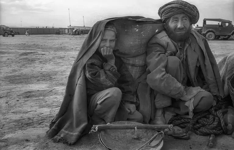 An Afghan family. The beginning of Operation Enduring Freedom in Northern Afghanistan, October, 2001. Photo by Oleg Klimov