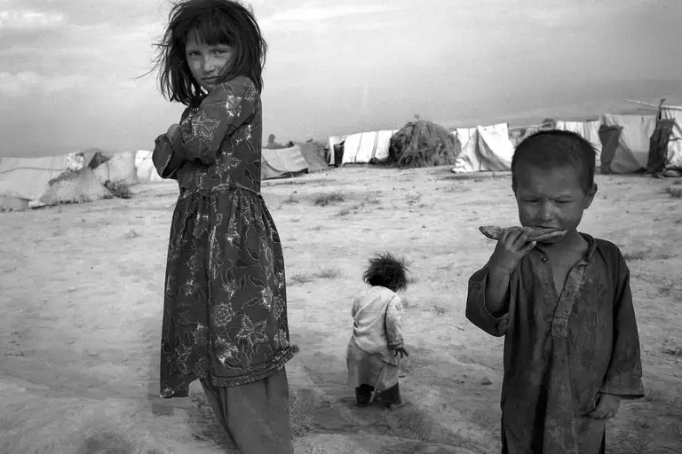 At the refugee camp. Northern Afghanistan, October, 2001. Photo by Oleg Klimov